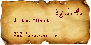 Ékes Albert névjegykártya