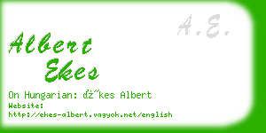 albert ekes business card